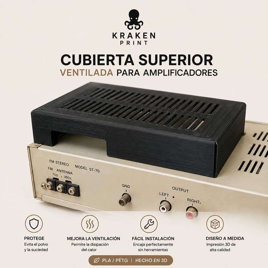 Tapa / carcasa ventilada para equipo electrónico antiguo