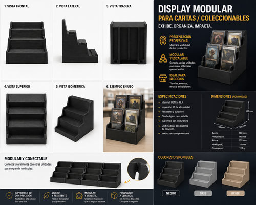 Display modular para cartas y coleccionables – Expositor configurable
