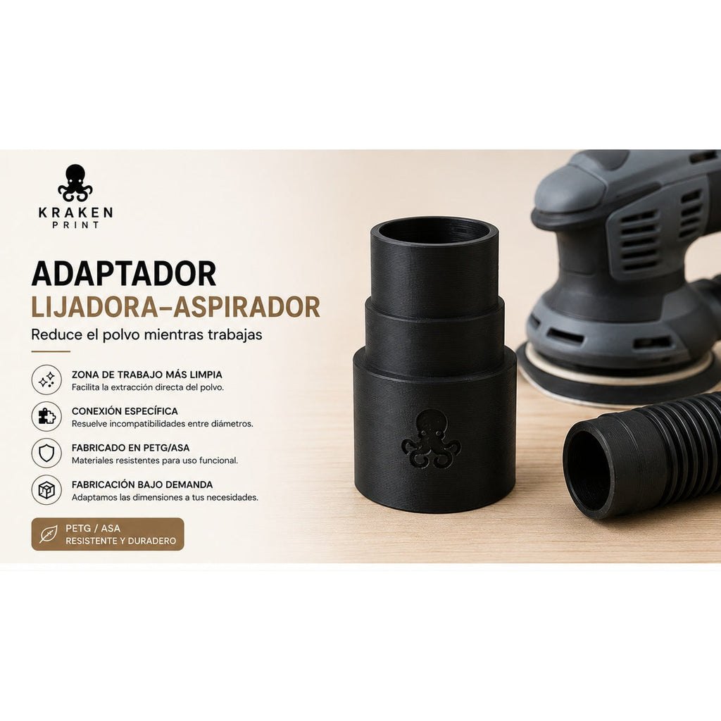Adaptador lijadora aspirador - portada Kraken Print