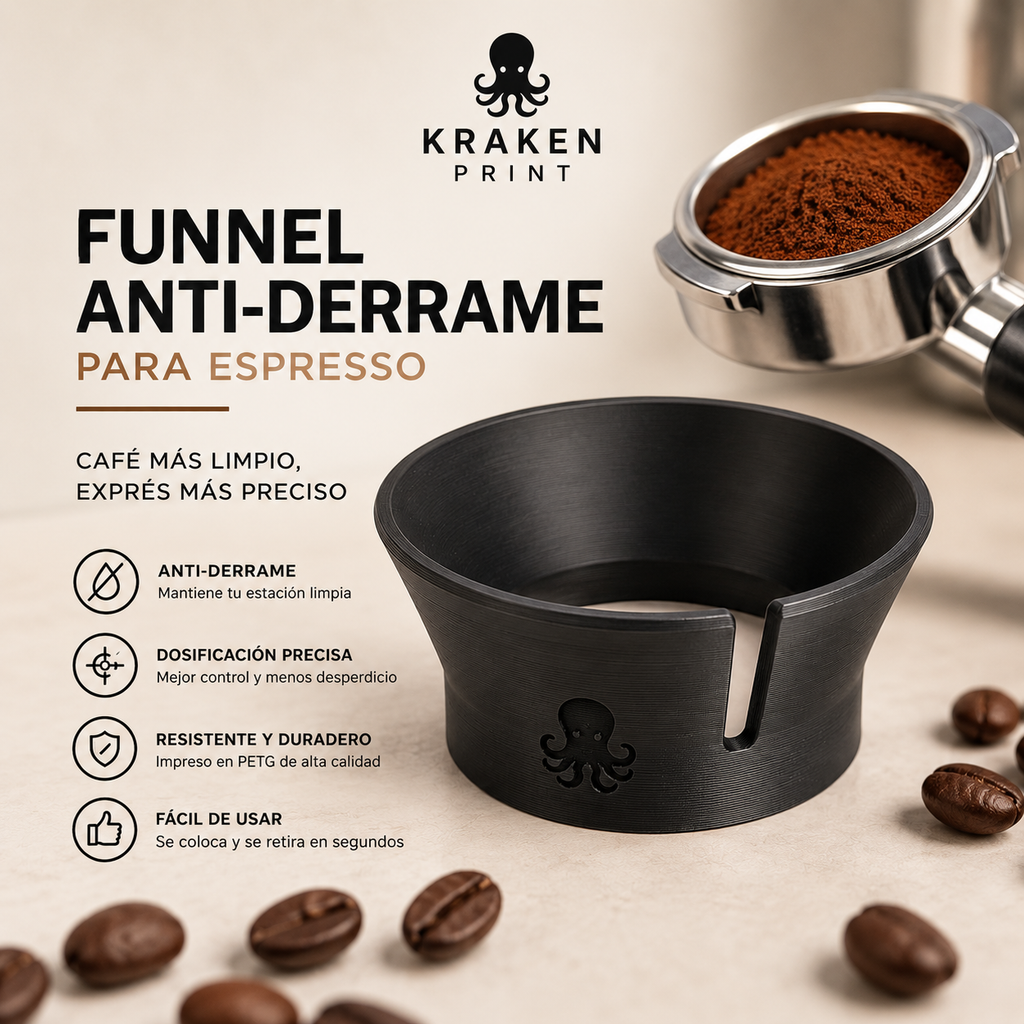 Funnel anti-derrame para espresso Kraken Print